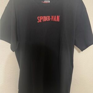 Marvel Spider-Man Black T-Shirt L Embroidered Logo